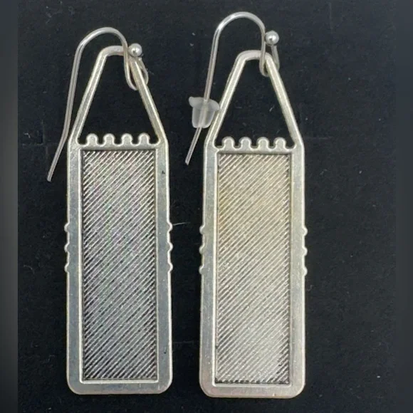 NWOT Boho Silver Tone & Imitation Turquoise Drop Fashion Earrings - Picture 4 of 4